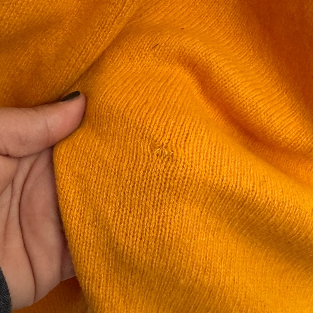 Ron Herman RHLA Cashmere Cardigan Orange Size M 2 Recycled Cashmere Yarn Italy - Picture 11 of 13
